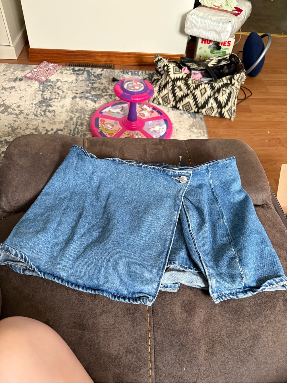 American Eagle Outfitters Blue Denim Jean Shorts Skort